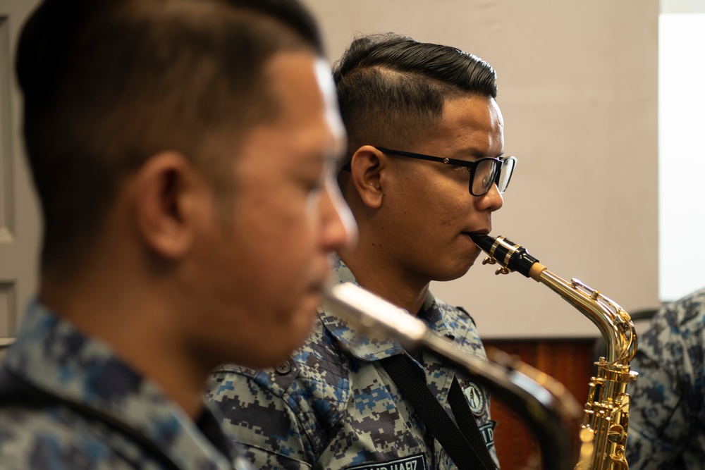 U.S., Malaysian, Australian band members play together during PAC ANGEL 22