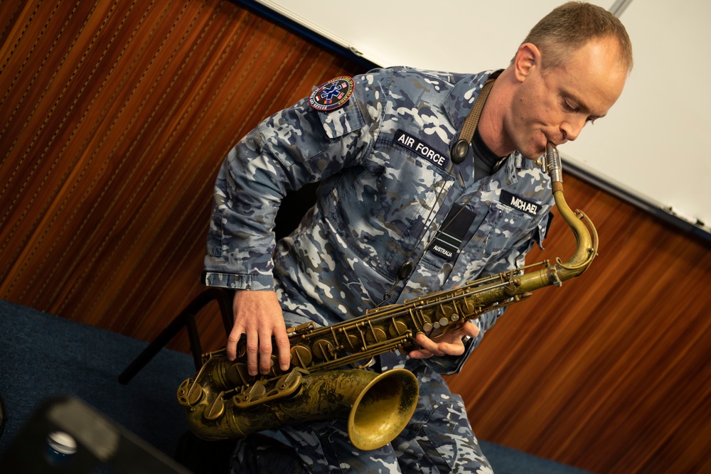 U.S., Malaysian, Australian band members play together during PAC ANGEL 22