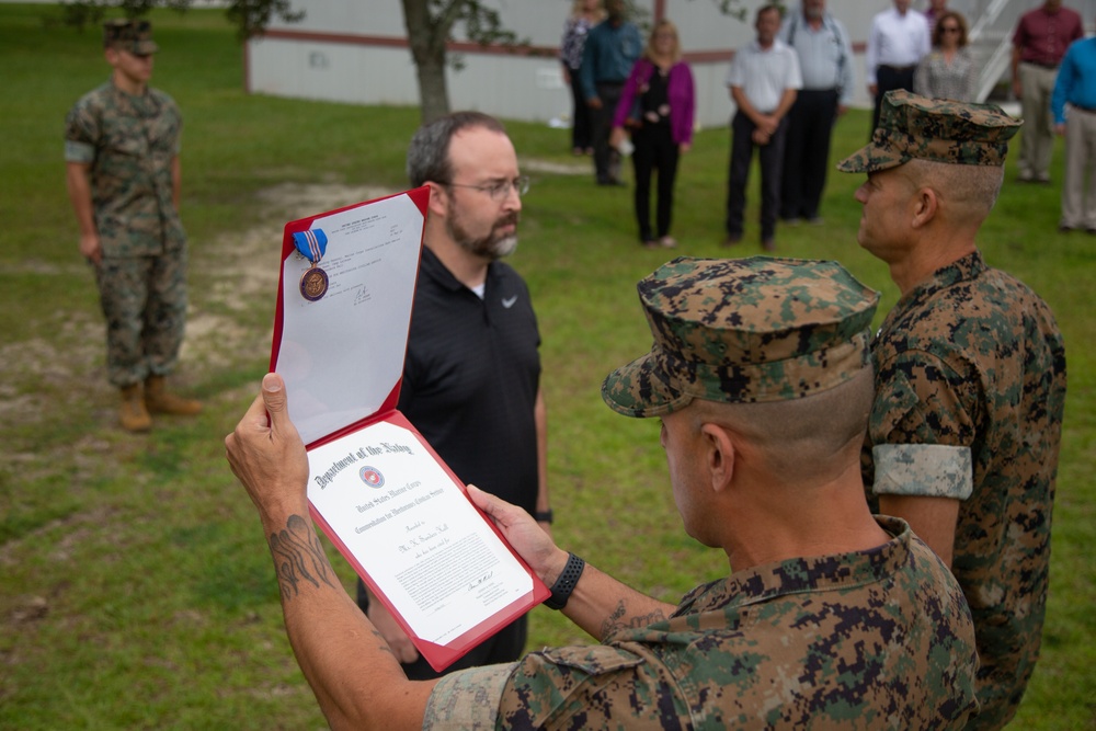 Sanders Hall awarded Navy Meritorious Civilian Service Award