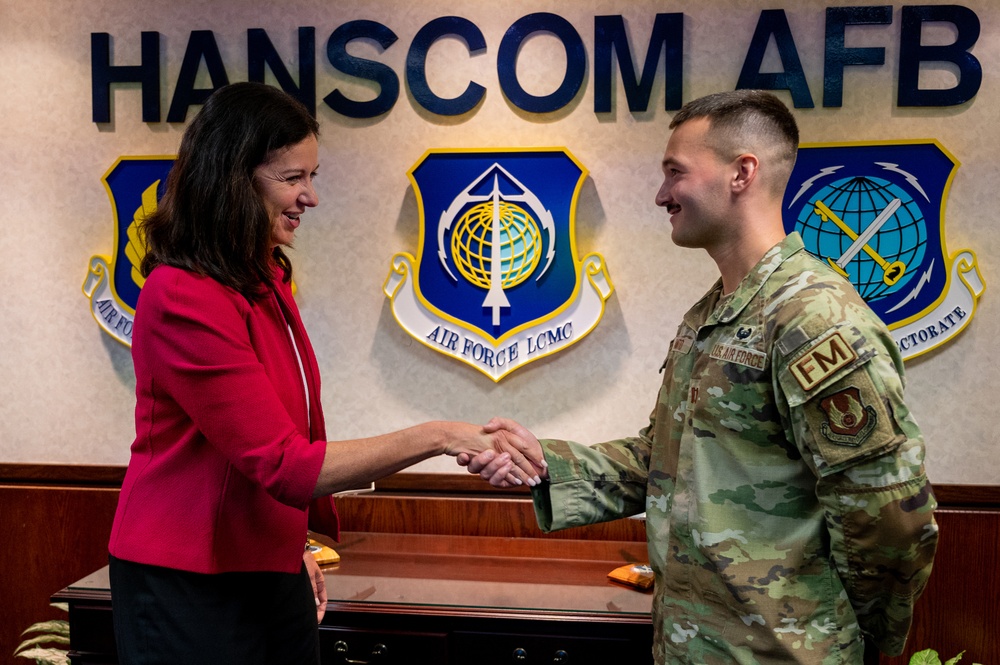 Air Force comptroller visits Hanscom
