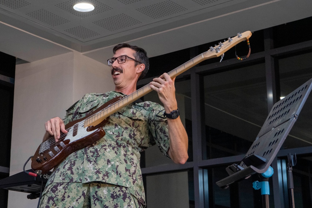 Musicians from U.S. Pacific Fleet, Royal Australian Navy, and Philippine Air Force bands perform during Pacific Partnership 2022