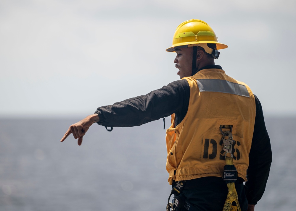 Sailors conduct boat operations