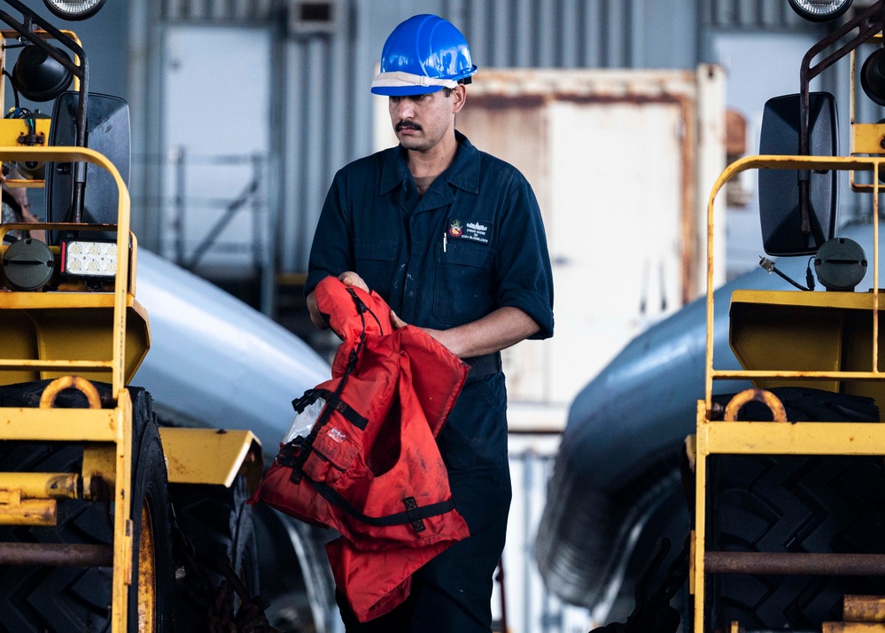 Sailors conduct boat operations
