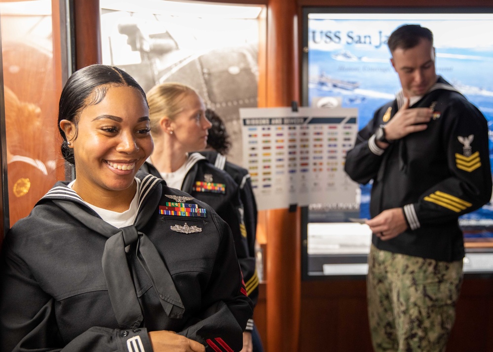 USS George H.W. Bush Sailors Take Cruisebook Portraits