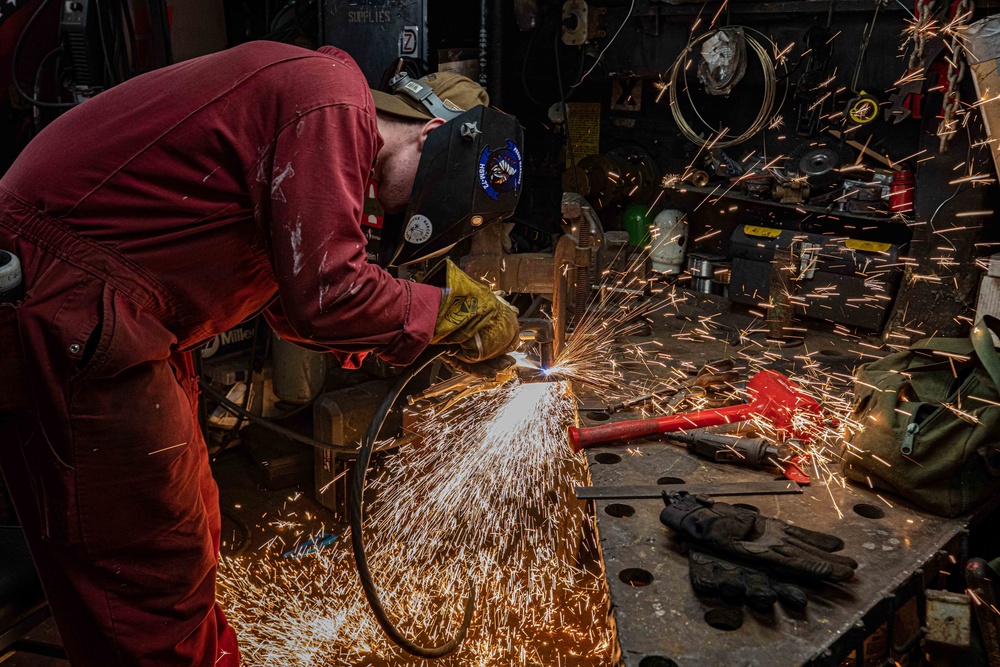 USS San Jacinto Hull Maintenance Technicians Welding