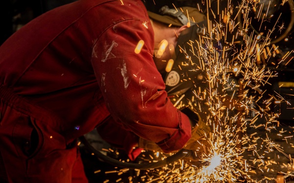 USS San Jacinto Hull Maintenance Technicians Welding