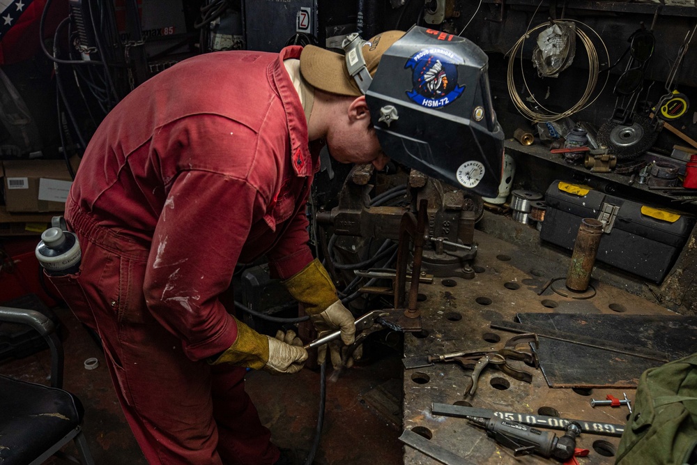 USS San Jacinto Hull Maintenance Technicians Welding