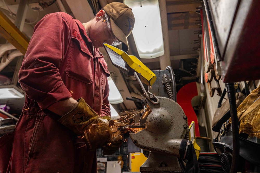 USS San Jacinto Hull Maintenance Technicians Welding