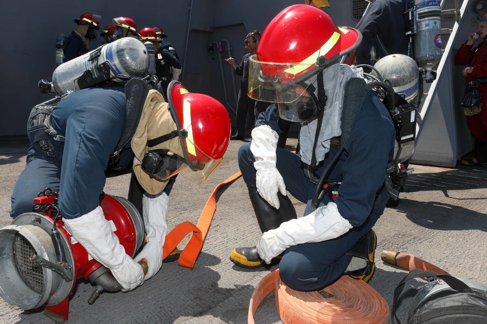 USS Cole Conducts a General Quarters drill.