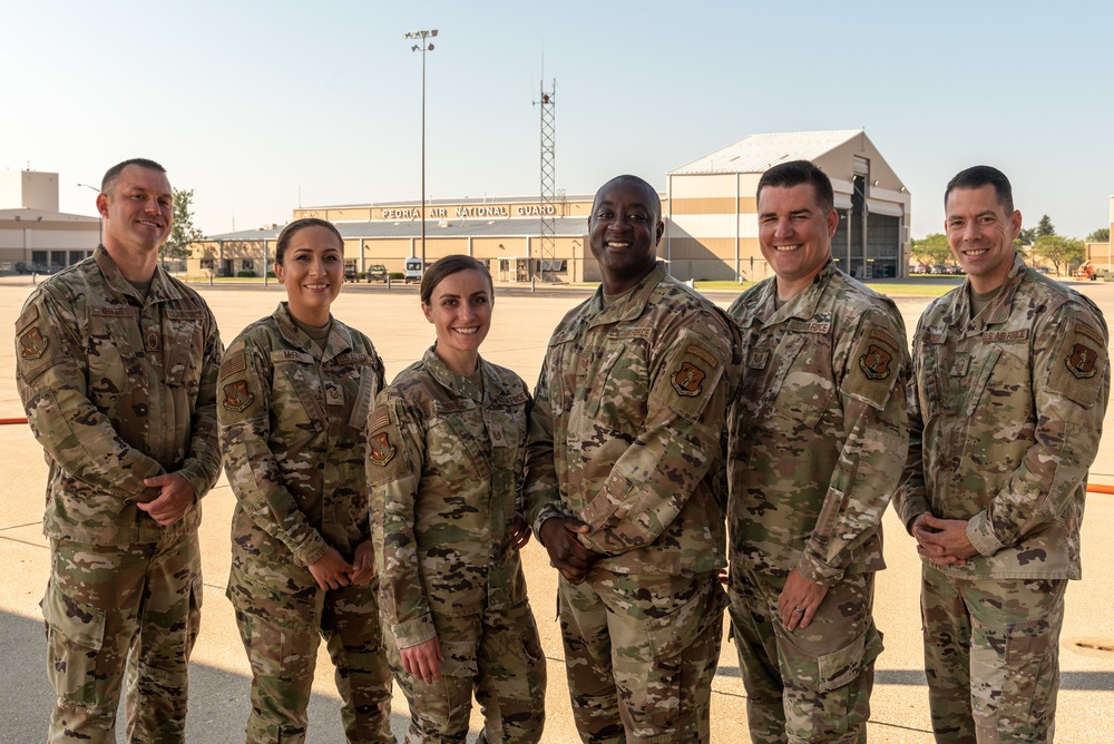 182nd Airlift Wing recruiting and retention team group photo Aug. 18, 2022