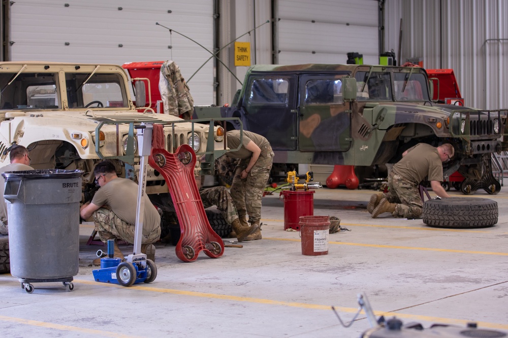 Army Reserve Soldiers conduct Preventative Maintenance Check and Services