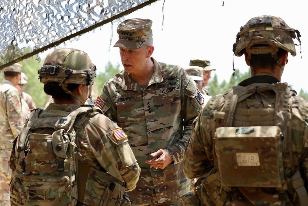 General Hokanson awards coins to 79th IBCT soldiers at JRTC