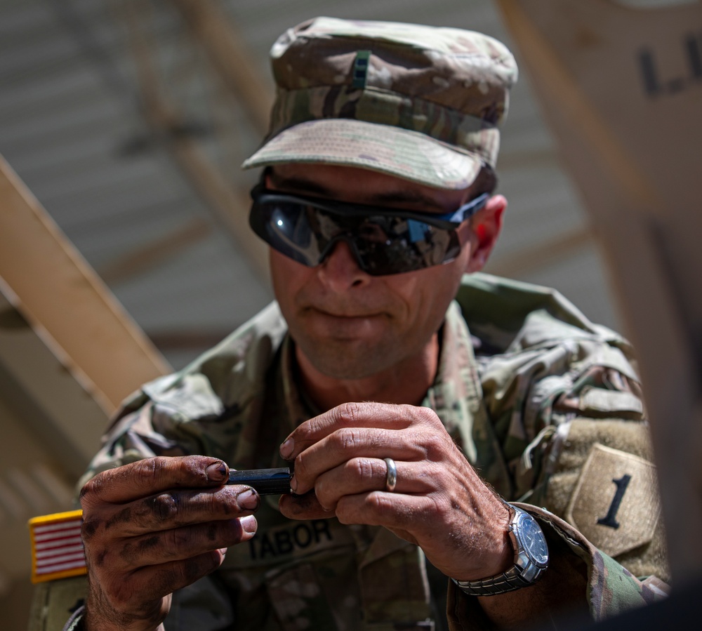 541st Division Sustainment Support Battalion, 1st Sustainment Brigade, 1st Infantry Division conducts vehicle maintenance at NTC