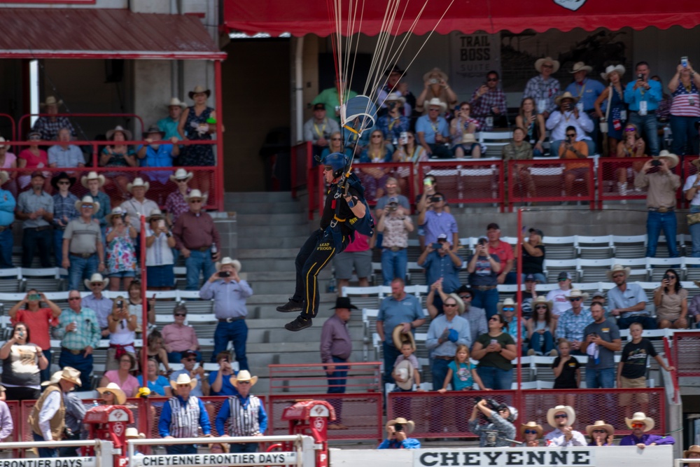 U.S. Navy Leap Frogs drop in at Cheyenne Frontier Days