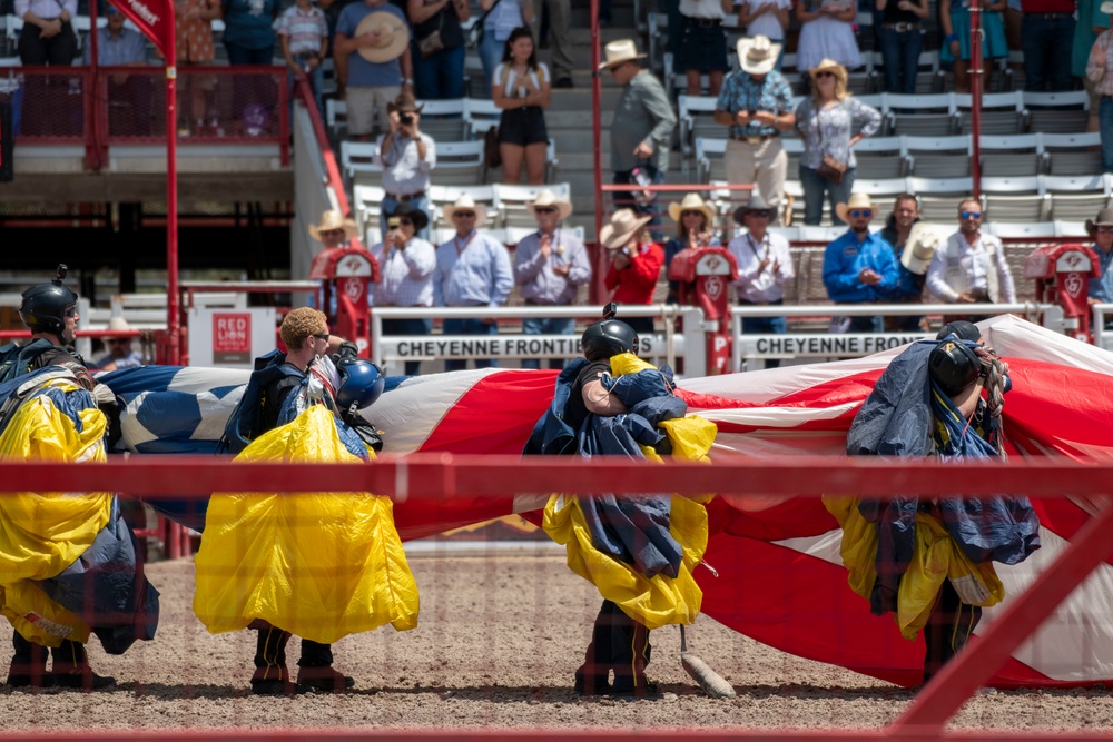 U.S. Navy Leap Frogs drop in at Cheyenne Frontier Days