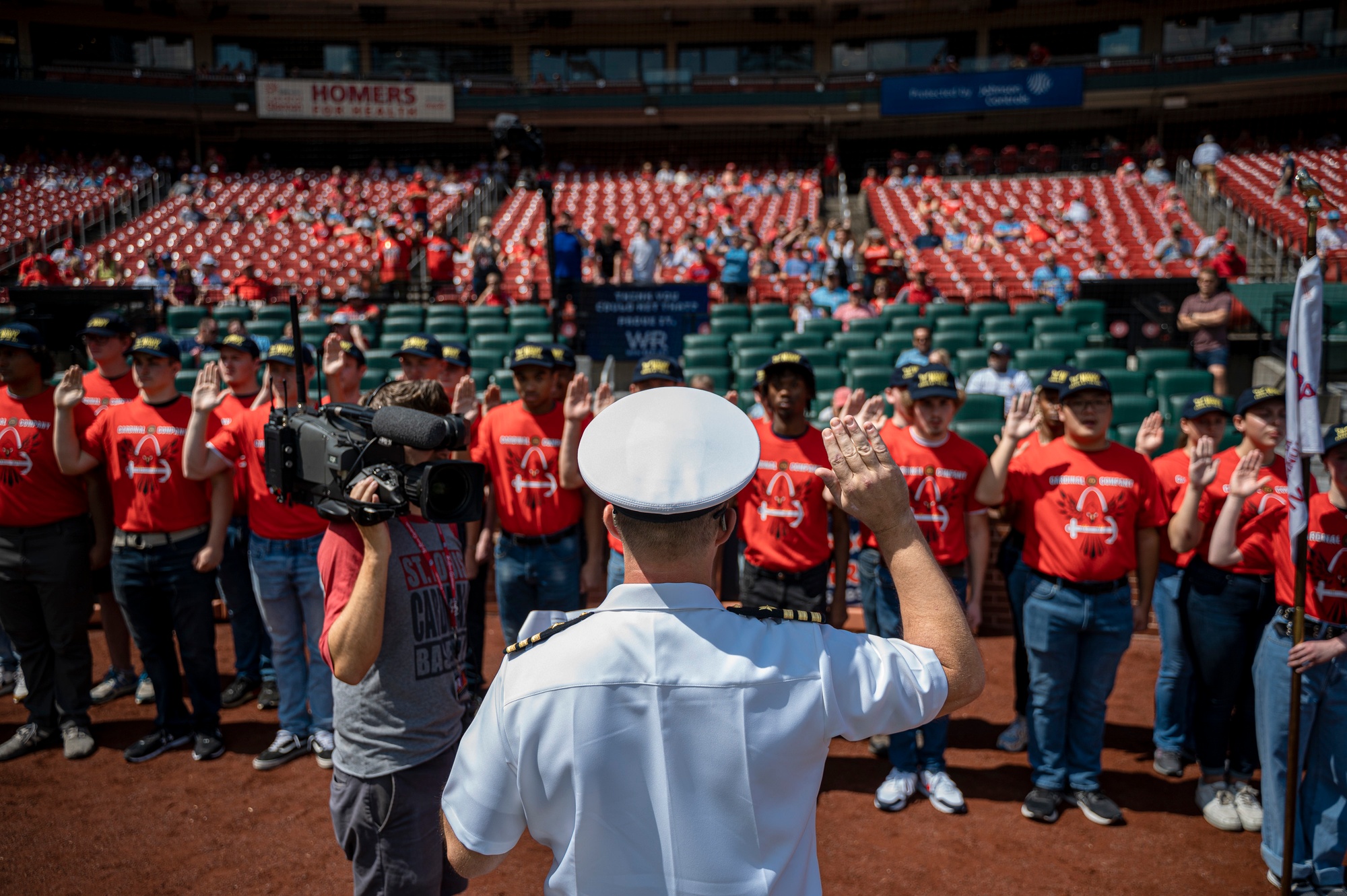 DVIDS - News - 64th Annual Recruit Cardinal Company Enlists at Busch Stadium