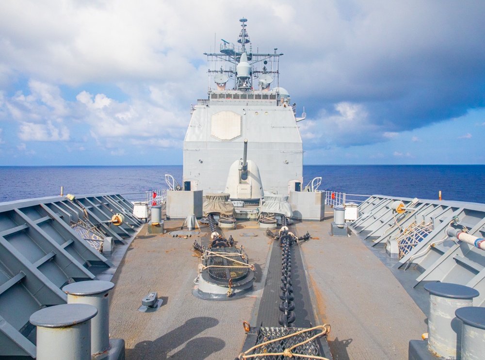 USS Antietam (CG 54) Transits Philippine Sea