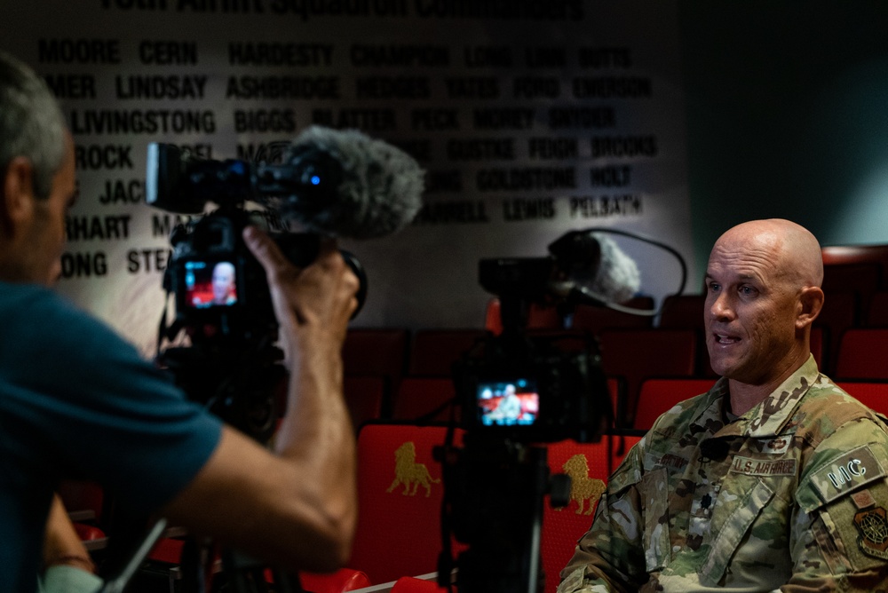 France Television reporters interview OAR Aerial Mission Commander