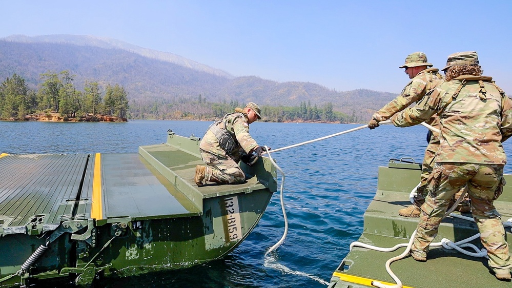 132nd Multi-Role Bridge Company builds bridges at Whiskeytown Lake