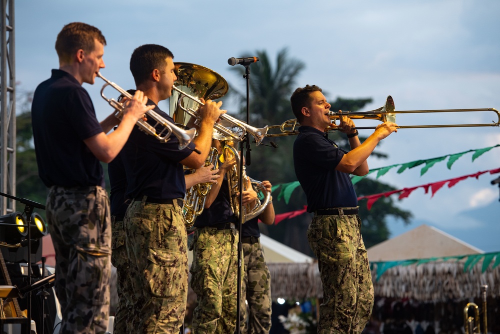 Pacific Partnership 2022 Band performs at Puerto Princesa Baywalk Park