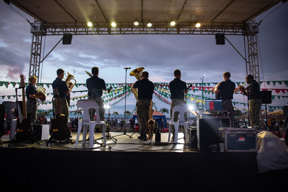 Pacific Partnership 2022 Band performs at Puerto Princesa Baywalk Park