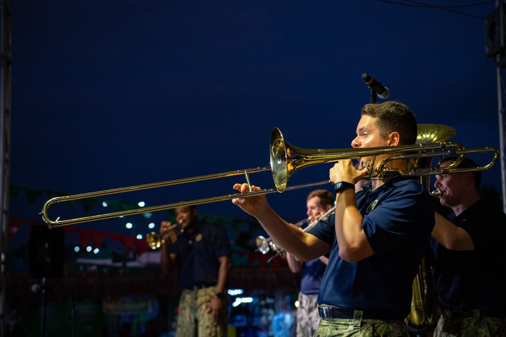 Pacific Partnership 2022 Band performs at Puerto Princesa Baywalk Park