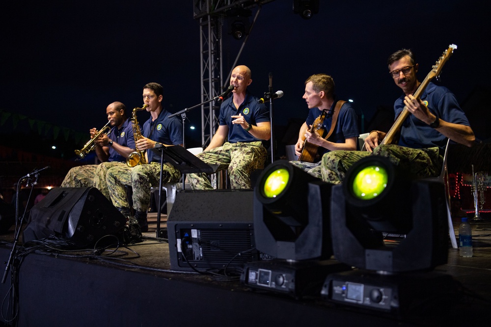 Pacific Partnership 2022 Band performs at Puerto Princesa Baywalk Park