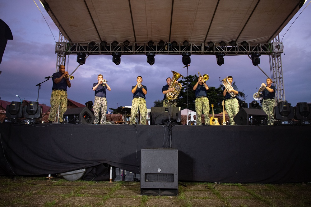 Pacific Partnership 2022 Band performs at Puerto Princesa Baywalk Park