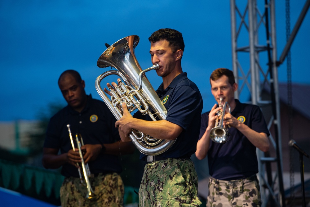 Pacific Partnership 2022 Band performs at Puerto Princesa Baywalk Park