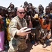 U.S. military members spend time with local Nigerien children