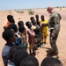 U.S. military members spend time with local Nigerien children
