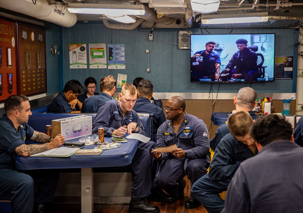 USS Chancellorsville Hosts MWR Bingo Night