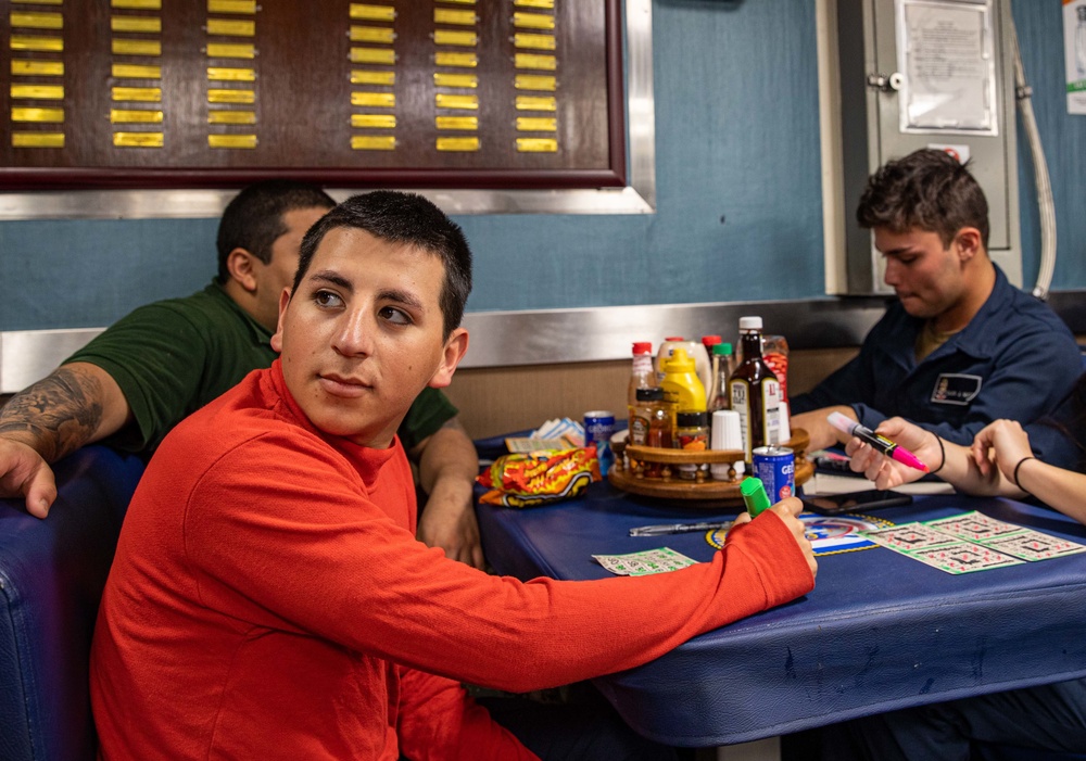 Dvids - Images - Uss Chancellorsville Hosts Mwr Bingo Night [image 3 Of 5]