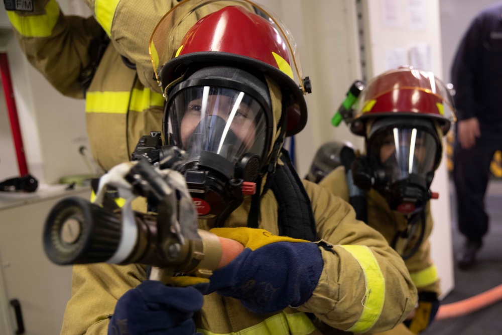 USS Tripoli Conducts GQ Drill