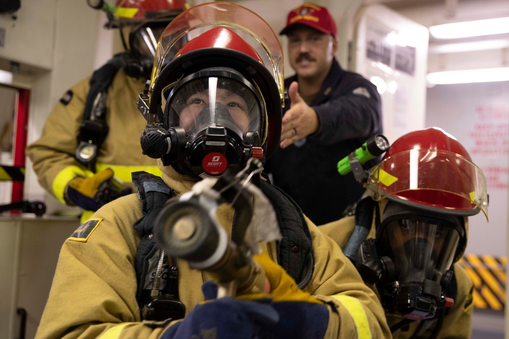 USS Tripoli Conducts GQ Drill