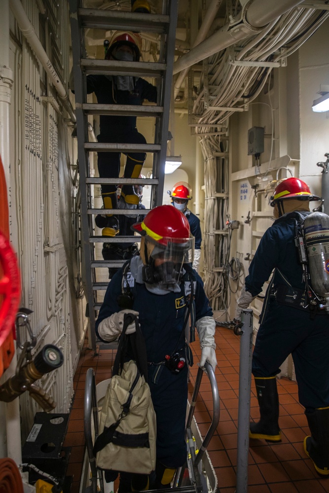 USS Tripoli Conducts GQ Drill