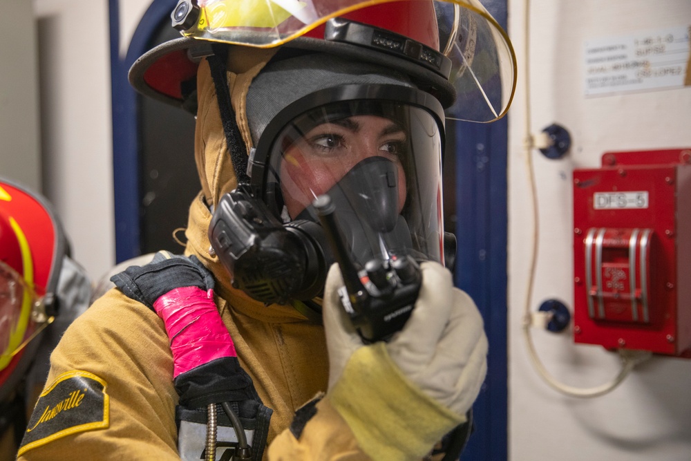USS Tripoli Conducts GQ Drill