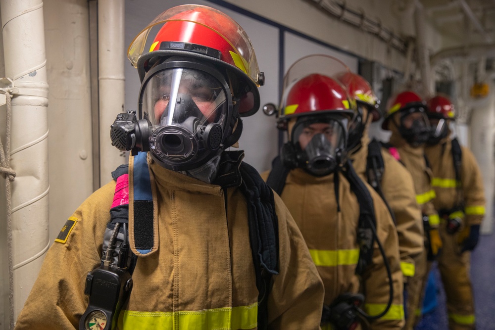 USS Tripoli Conducts GQ Drill