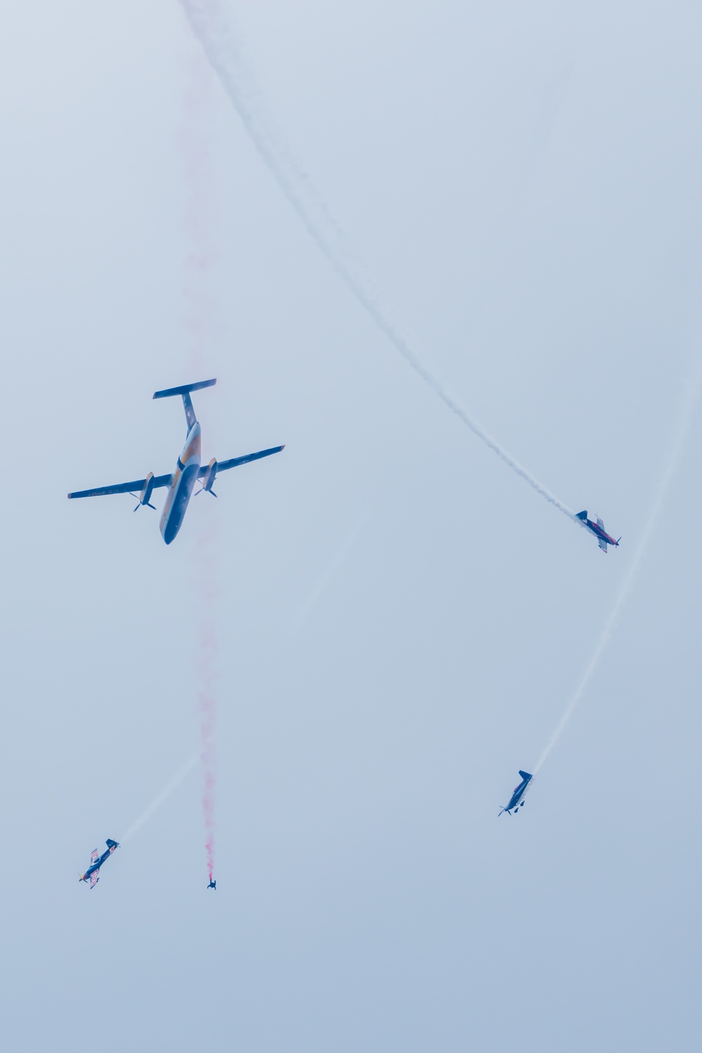 The U.S. Army Parachute Team jumps for the Chicago Air and Water Show