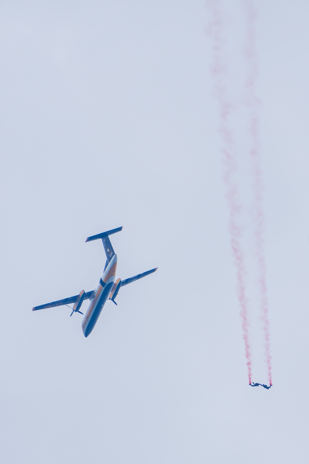 The U.S. Army Parachute Team jumps for the Chicago Air and Water Show