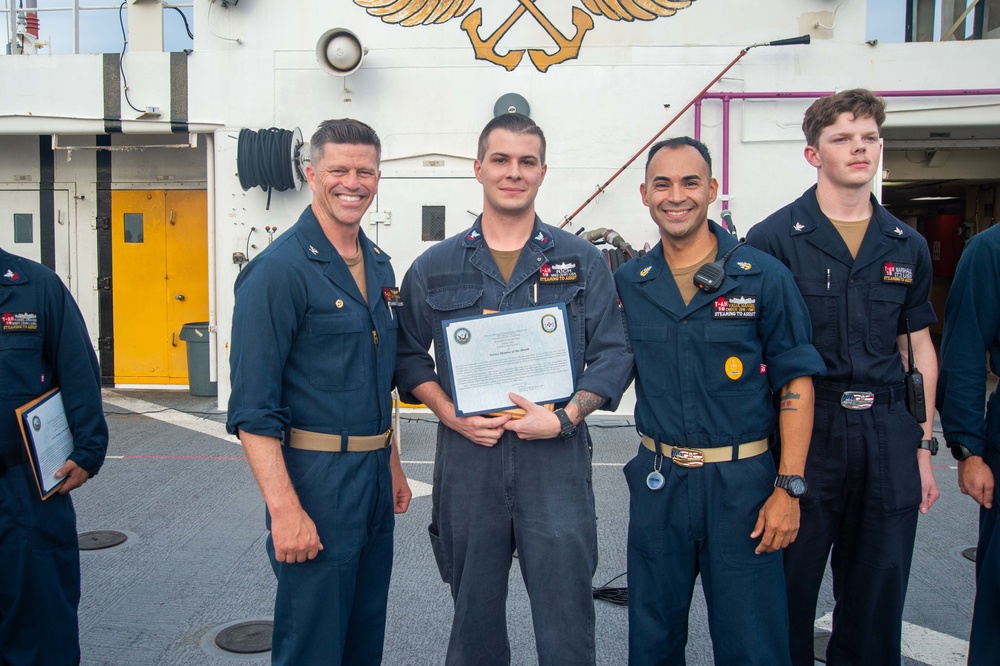 USNS Mercy Conducts All Hands Call