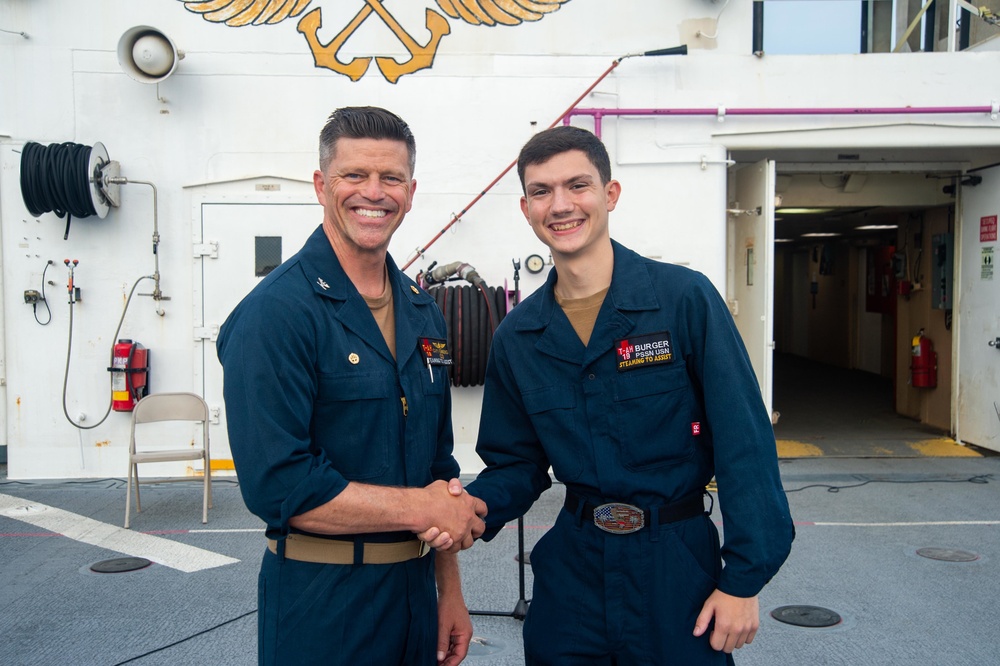 USNS Mercy Conducts All Hands Call