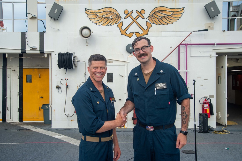 USNS Mercy Conducts All Hands Call