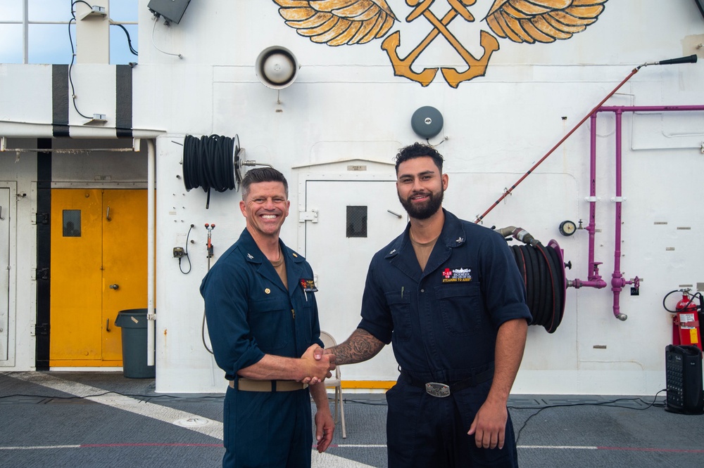 USNS Mercy Conducts All Hands Call