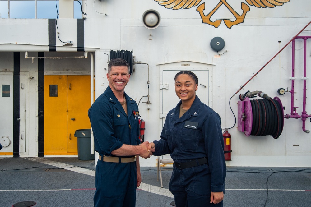 USNS Mercy Conducts All Hands Call