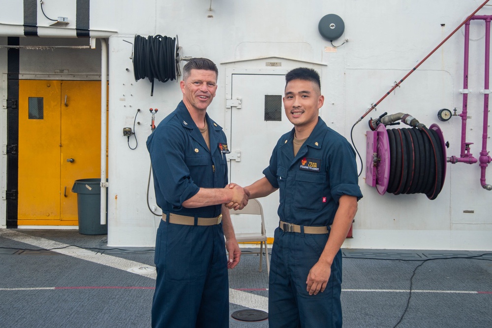 USNS Mercy Conducts All Hands Call