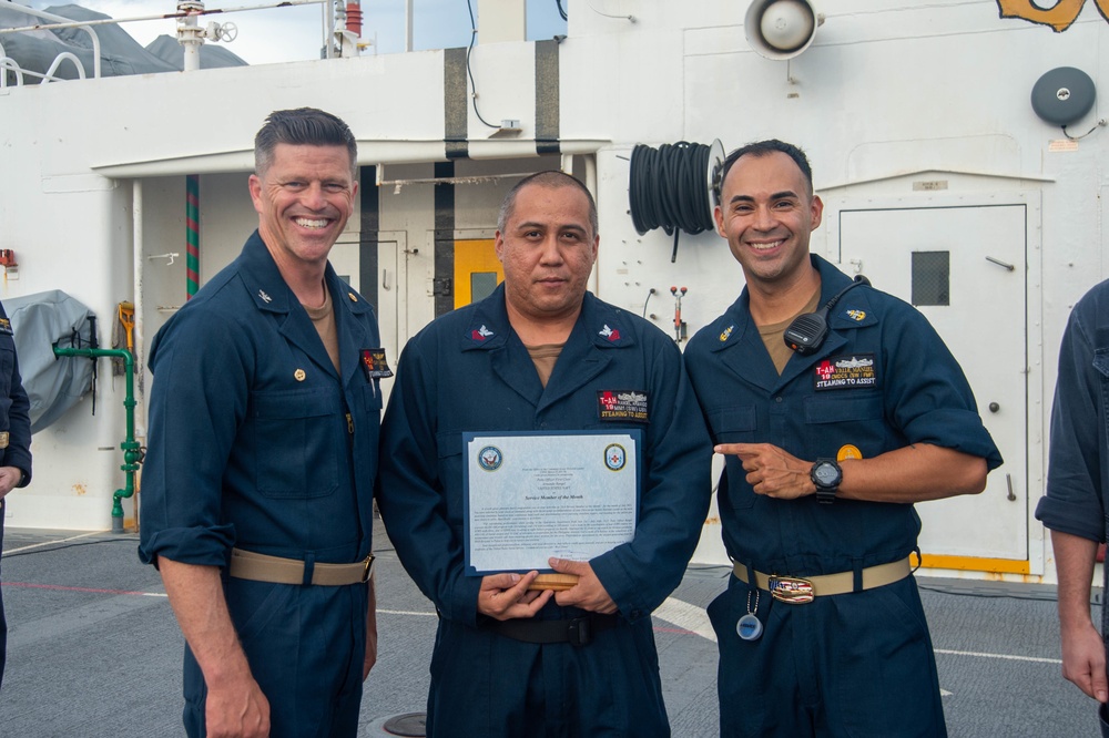 USNS Mercy Conducts All Hands Call