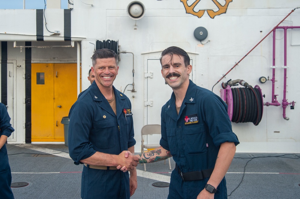 USNS Mercy Conducts All Hands Call