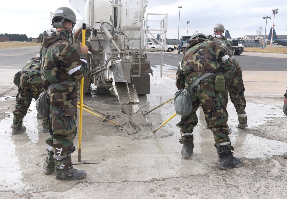 100th CES simulate repair of damaged runway during CBRNE exercise