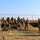 1-68 AR conducts an Abrams platoon live-fire exercise A group of military personnel in camouflage uniforms are gathered outdoors in what appears to be a field training or briefing session. One individual stands facing the group near a white presentation board, suggesting an instructional or after-action review is taking place. The setting appears to be a training range or exercise area, with a metal fence visible in the background.